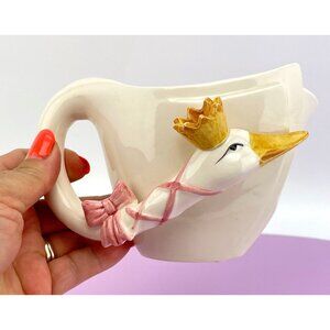 Vintage 80s swan creamer, Sigma Taste Setter vase, pitcher